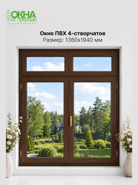 Окно ПВХ 1360 &times; 1940 мм