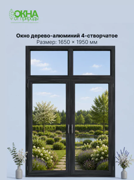Окно дерево-алюминий 2.0 1650 &times; 1950 мм