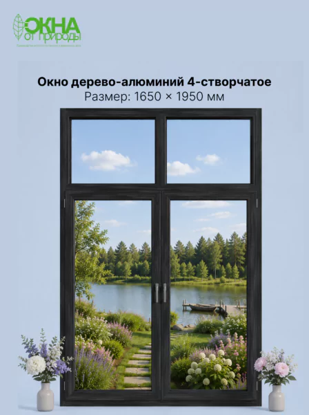 Окно дерево-алюминий 2.0 1650 &times; 1950 мм