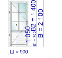 Входная дверь дерево-алюминий 2.0, левая 900 &times; 2100 мм