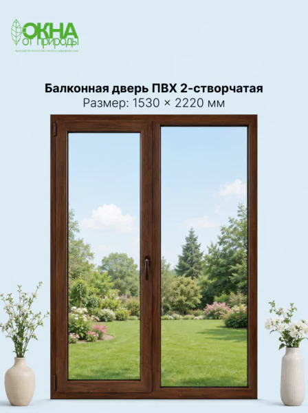 Балконная дверь ПВХ 1530 &times; 2220 мм