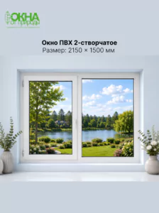 Окно ПВХ 2150 &times; 1500 мм